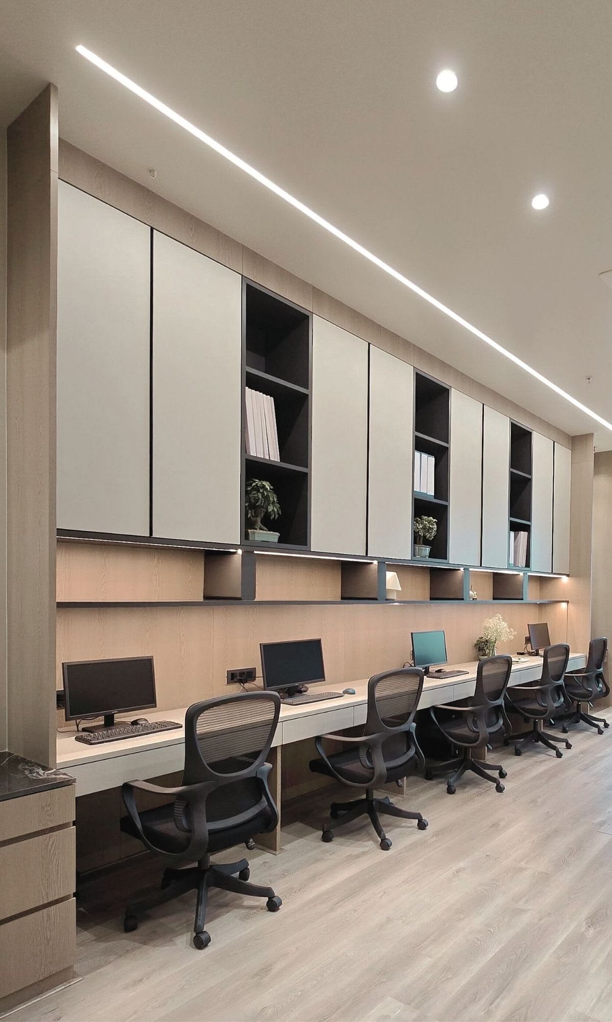 Modular Office Workstation with Sound-Dampening Fabric Privacy Dividers #26